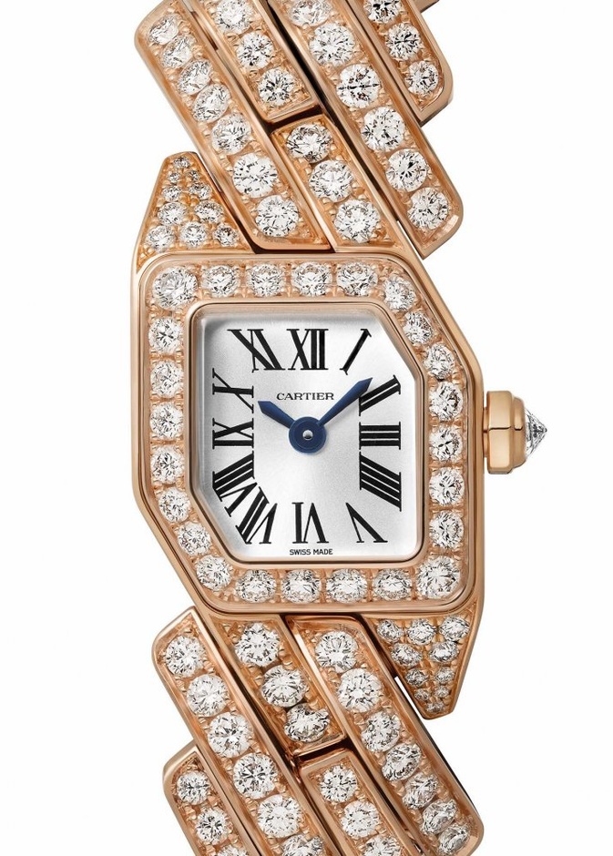  ساعة Maillon de Cartier الجديدة مصنوعة من الذهب الوردي ومرصعة بالماسات