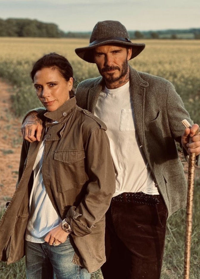 ديفيد بيكهام بنزهته اليومية مع زوجته فيكتوريا بيكهام