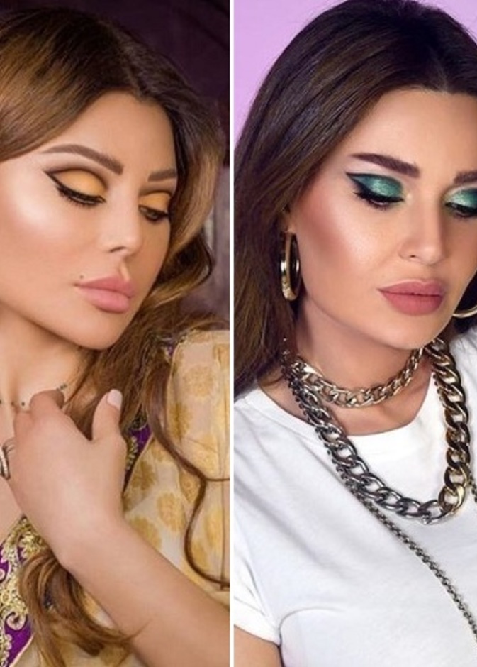 هيفاء وهبي وسيرين عبد النور برسمات آيلاينر غرافيكي