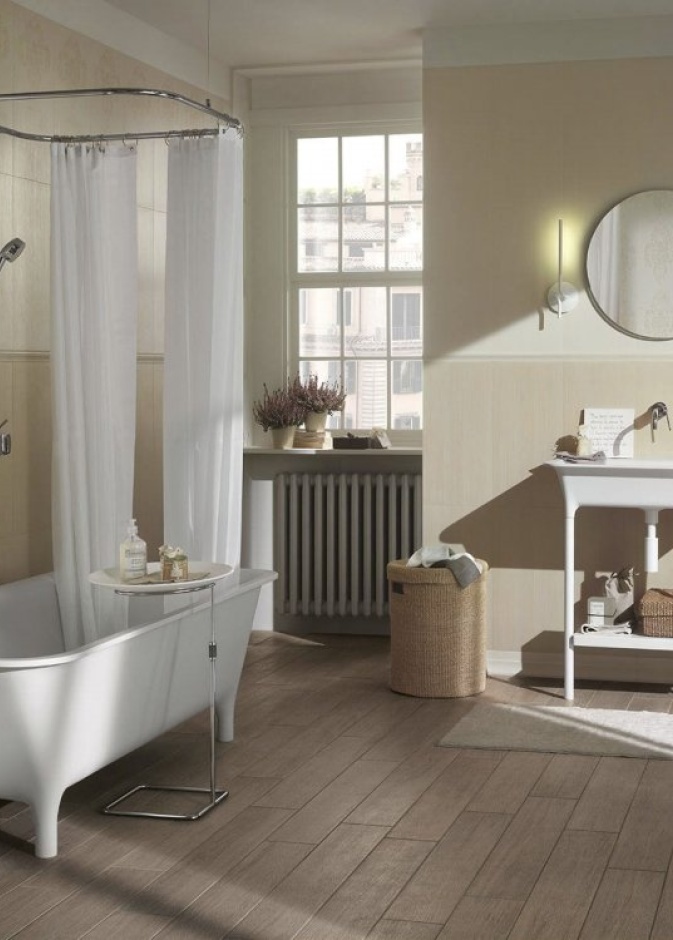 الزيوت العطرية مع سلال القش وستارة الحمام تضيف عليه طابع رومانسي مميز