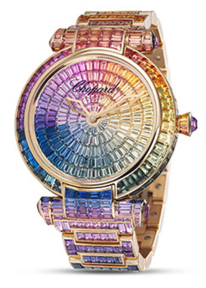  ساعة فريدة من Chopard مرصعة بالأحجار الكريمة الملونة بالكامل