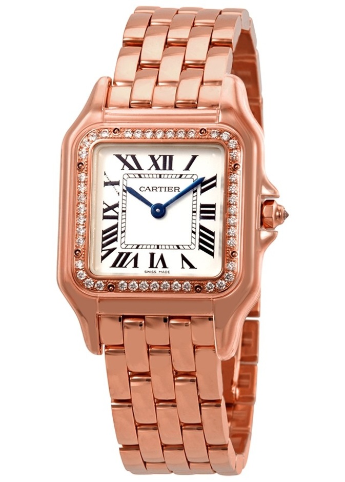 ساعة من المجموعات الكلاسيكية من Cartier مصنوعة من الذهب الوردي