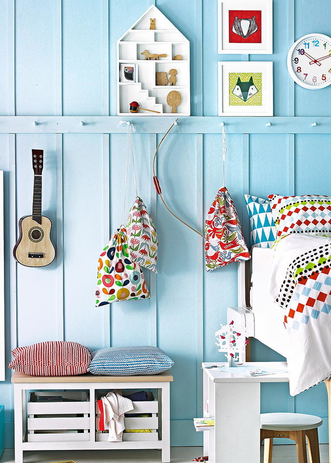  العلب الخشبية في غرف الأطفال للحفظ والتخزين