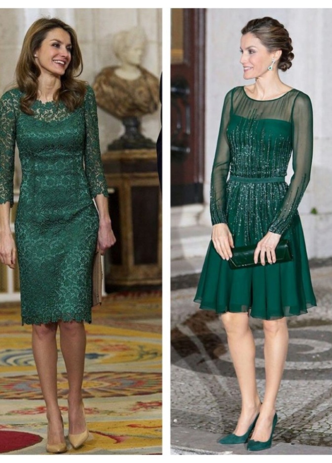 قمّة في الأناقة بفستان أخضر جذاب مع لمسات من الشيفون والشك البراق