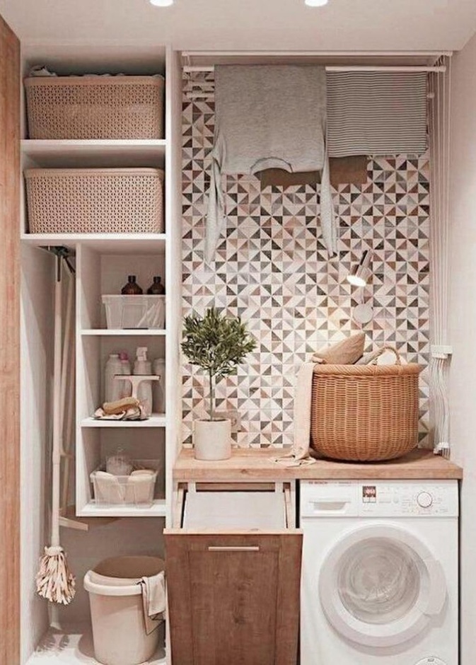 غرفة غسيل صغيرة بأسلوب فينتاج