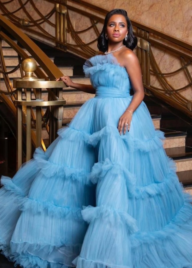 داليا مبارك بفستان من lefashion