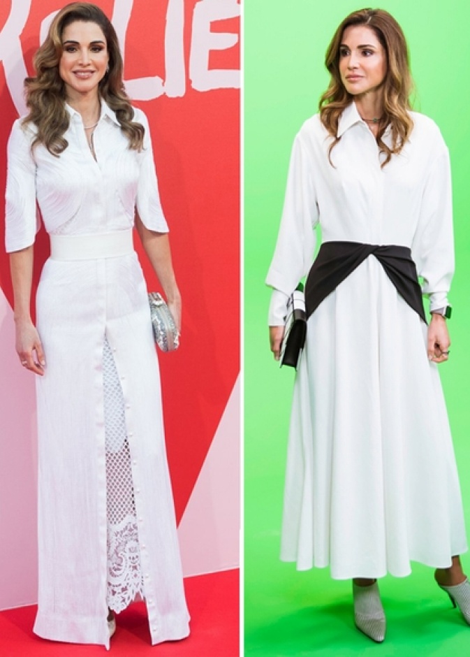  اجمل موديلات فساتين واسعة بيضاء من وحي الملكة رانيا لـ عيد الاضحى 2020