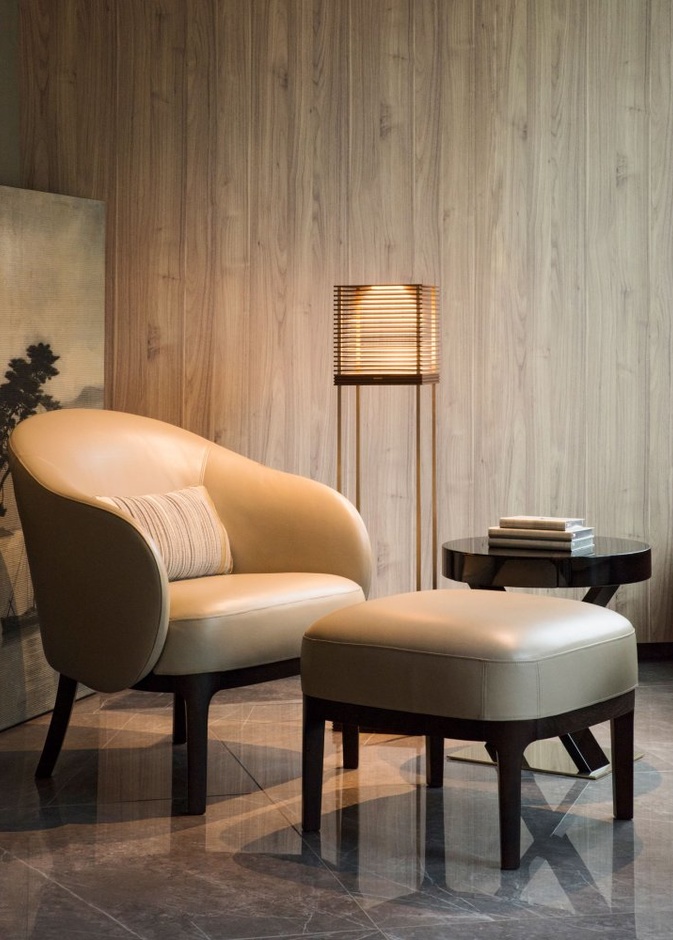  البيج مع الخشب في ديكور زاوية منزل من أرماني Armani