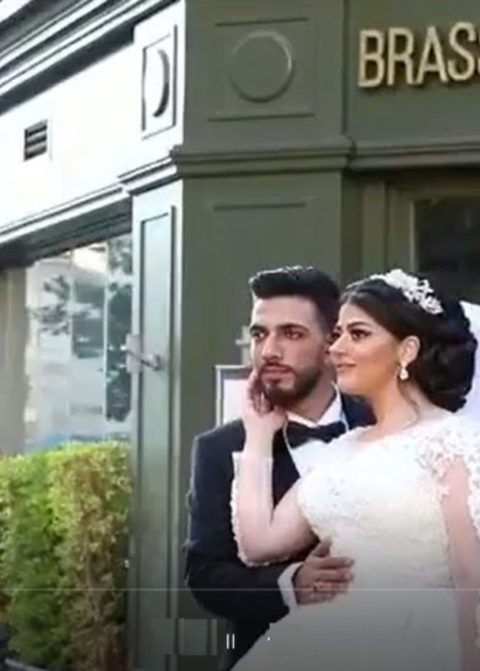 العروسان لحظات قليلة قبل الإنفجار