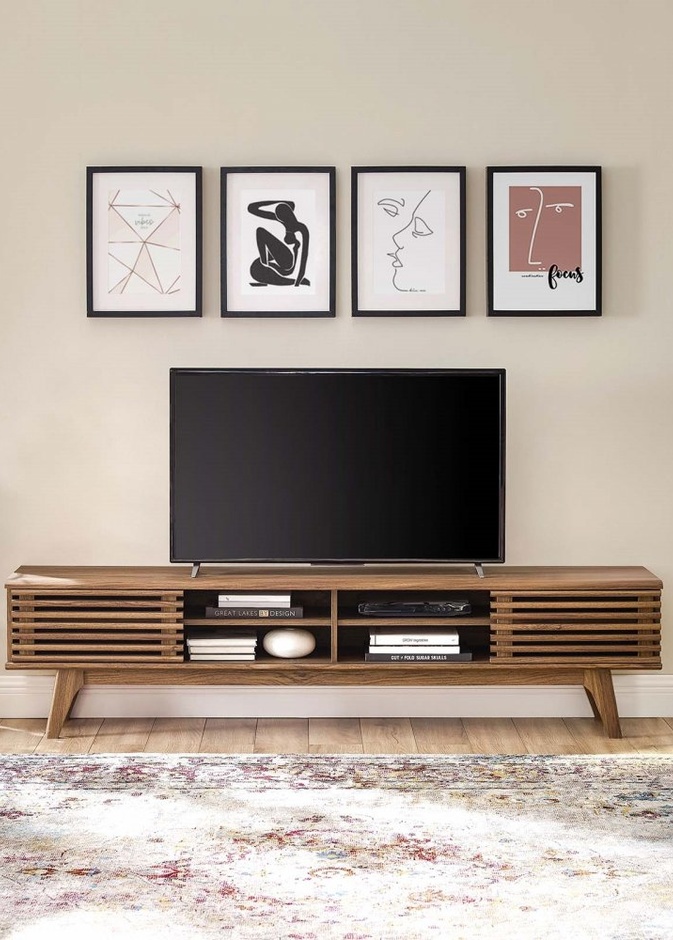 تصميم خشبي رائع لطاولة تلفاز