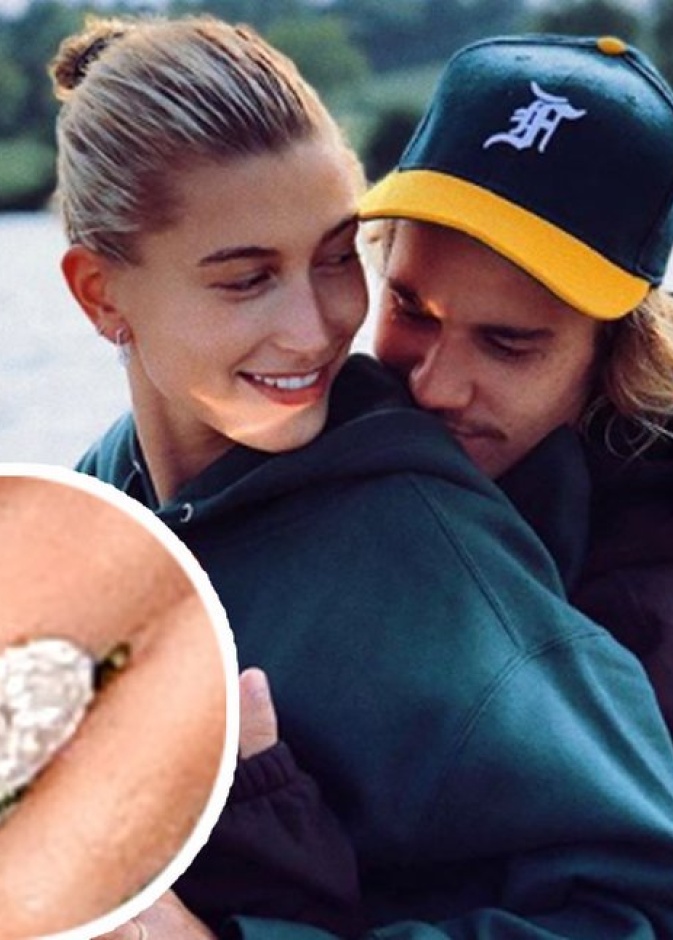 دبل خطوبة بأحجار الالماس هايلي بالدوين Hailey Baldwin