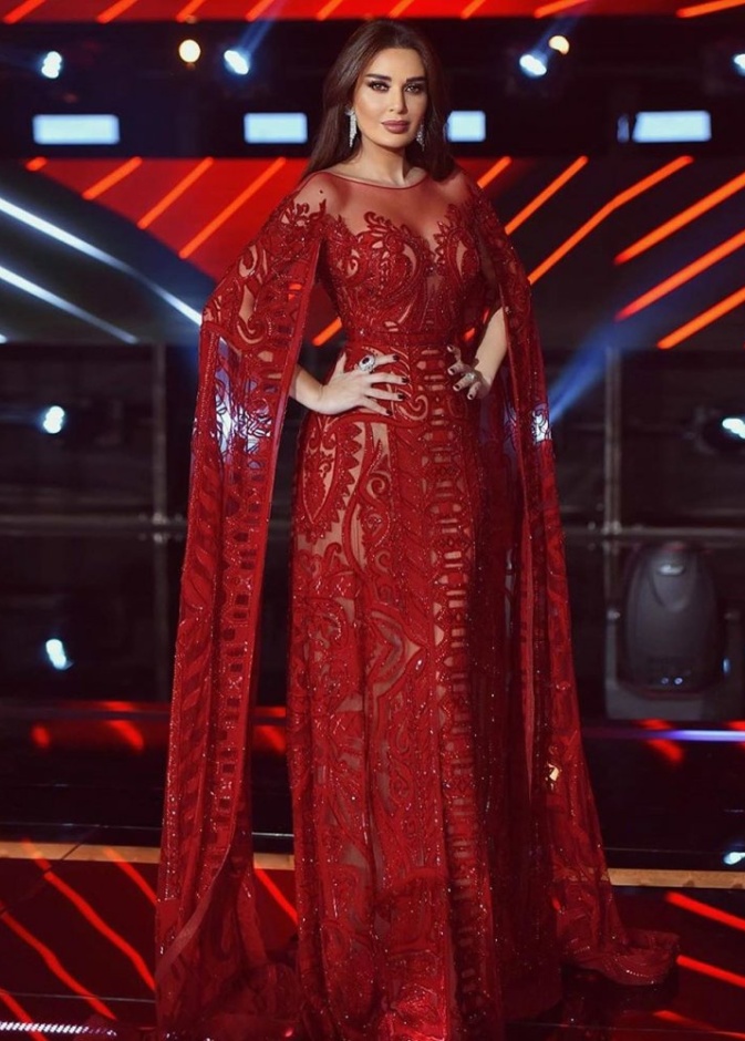 مويلات فساتين خطوبة طويلة  سيرين عبد النور بفستان من زهير مراد