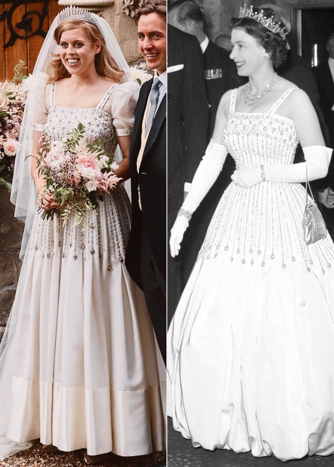  فستان زفاف الاميرة بياتريس الذي اعارته اياها الملكة