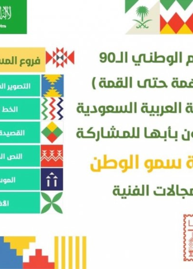 فنون أبها تطلق مسابقة وطنية بستة مسارات إبداعية بمناسبة اليوم الوطني 90
