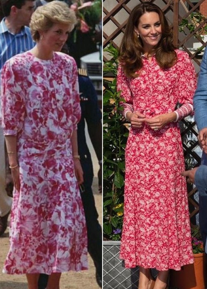 اطلالة كيت ميدلتون تعيد إحياء إطلالة الأميرة ديانا باختيار الورود