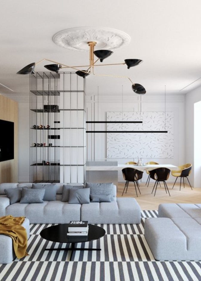  أثاث عصري مع تصاميم جبسية للجدران تضيف الفخامة على الفراغ