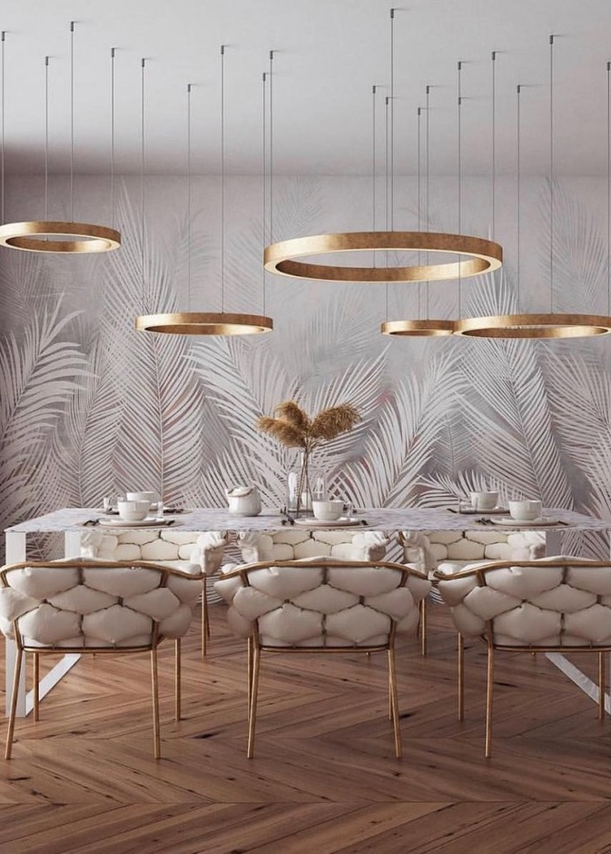 الذهبي البراق مع الرخام لمظهر غرفة طعام رائعة