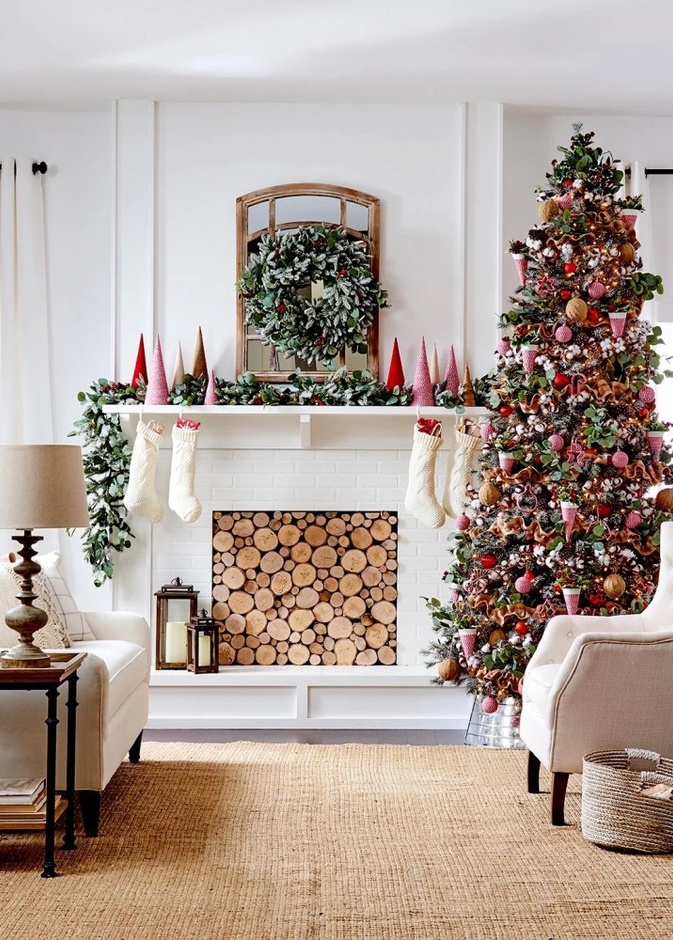  ألوان الأحمر والأخضر والأبيض رمز فترة الأعياد المبهجة