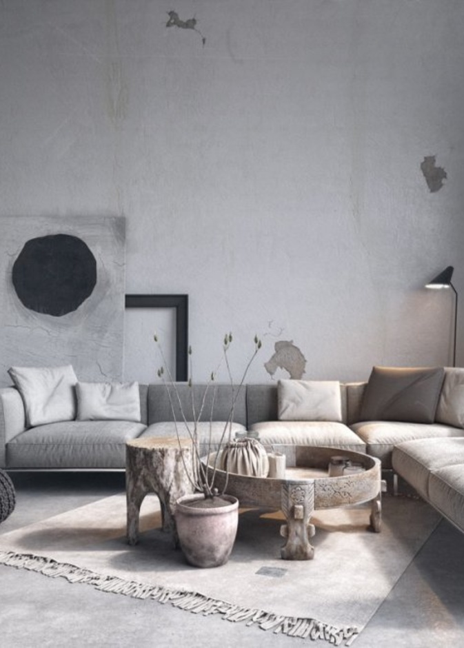 ديكور منزل يتباهى بجمال البيج مع الرمادي