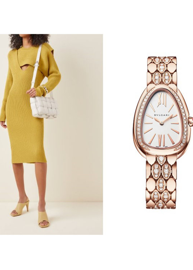 ساعة من Bvlgari مع أزياء من Bottega Veneta