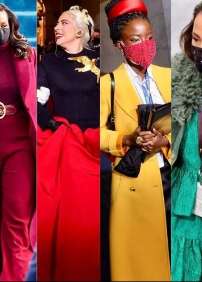 اطلالات في لوحة من ألوان قوس القزح المشرقة تزيّن حفل تنصيب جو بايدن