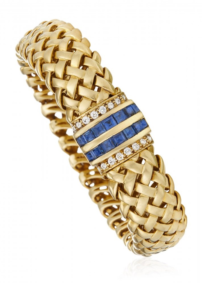 اسوارة ذهب وماس وياقوت أزرق من تيفاني اند كو Tiffany & Co