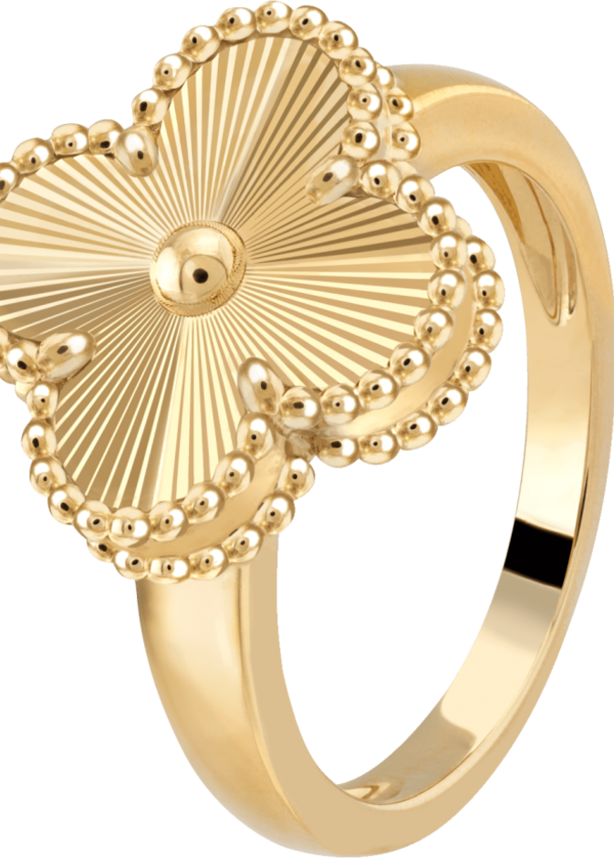 خاتم فينتاج ألامبرا ذهب أصفر بتقنية غيوشيه