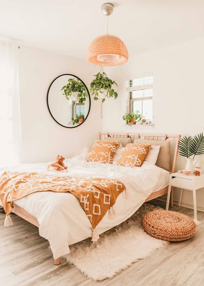 الألوان الترابية في ديكورات غرف النوم البوهيمية