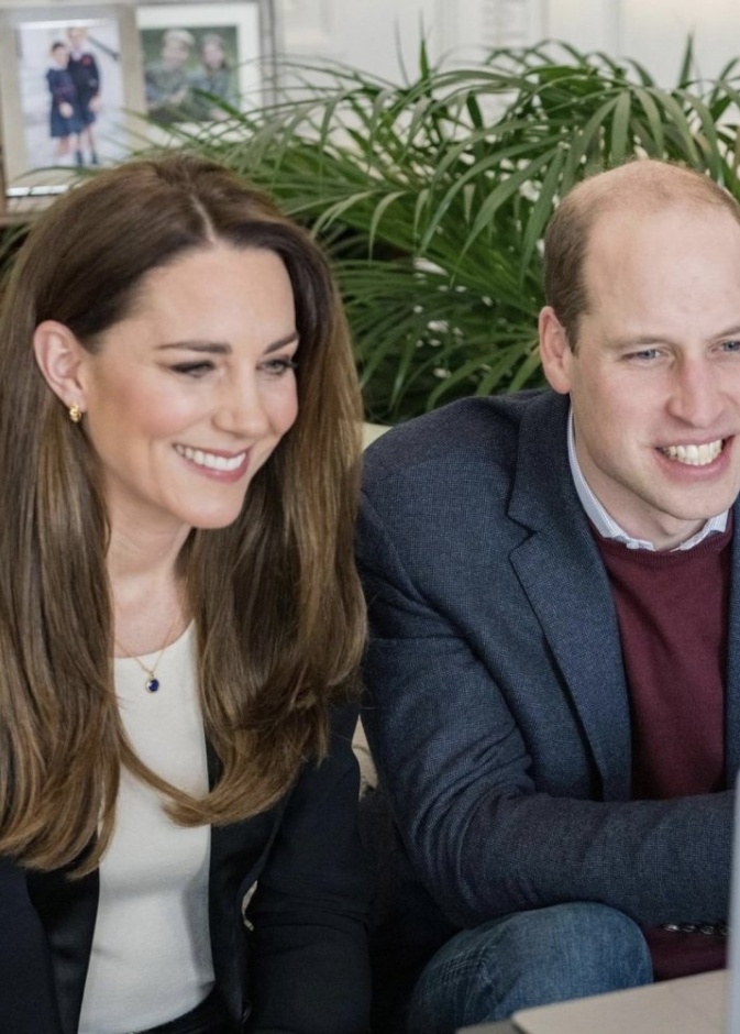 الأمير ويليام وزوجته كيت ميدلتون في لقاء عبر الانترنت مع طلاب كليات التمريض