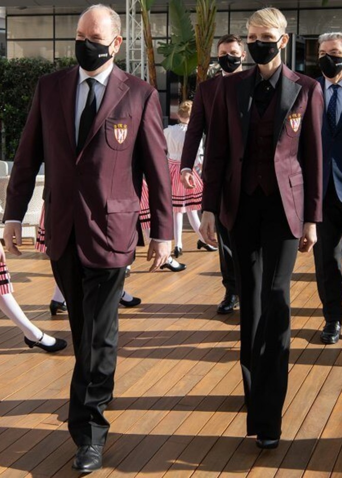 أمير وأميرة موناكو في عرض تقديمي لبطولة Monaco Sevens للركبي