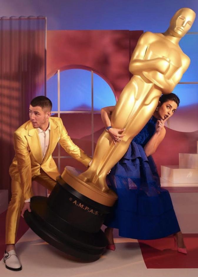 صورة لطيفة تجمع بين بريانكا شوبرا وزوجها نك جوناس بعد إعلانهما أسماء المرشحين للأوسكار