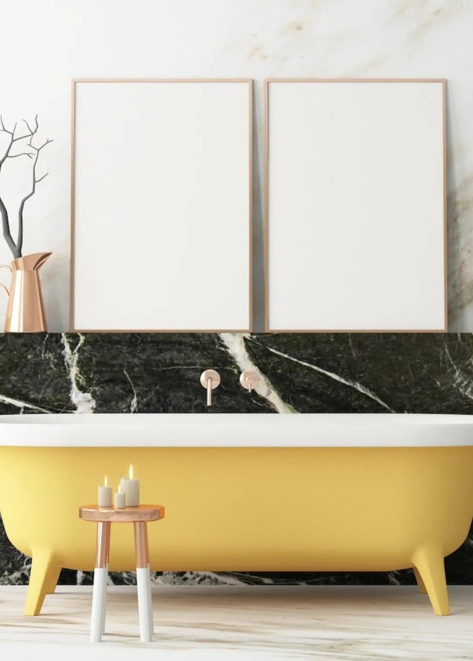 الرخام باللون الأخضر خلفية لحمام عصري ومميز