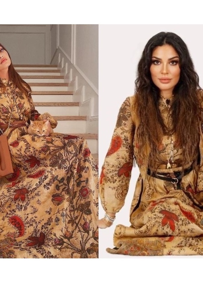 أطلت كارن وازن بالفستان نفسه منذ أسبوع أثناء متابعتها عرض ديور لخريف وشتاء 2021