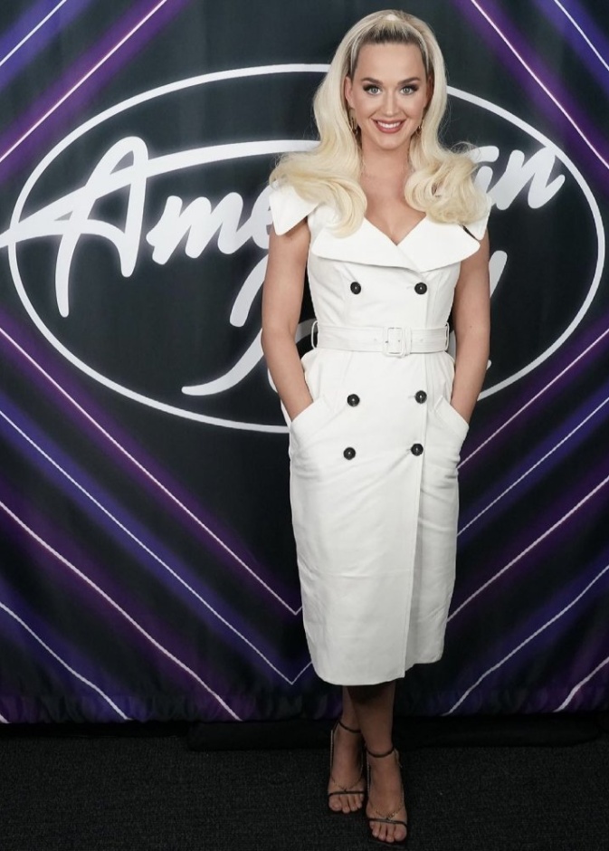 إطلالة أنثوية اعتمدتها كيتي بيري من Alexander McQueen في برنامج American Idol