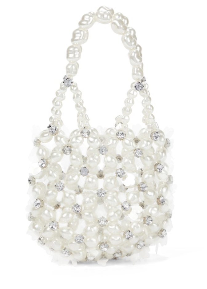  حقيبة كلاتش من اللؤلؤ والكريستال من Simone Rocha