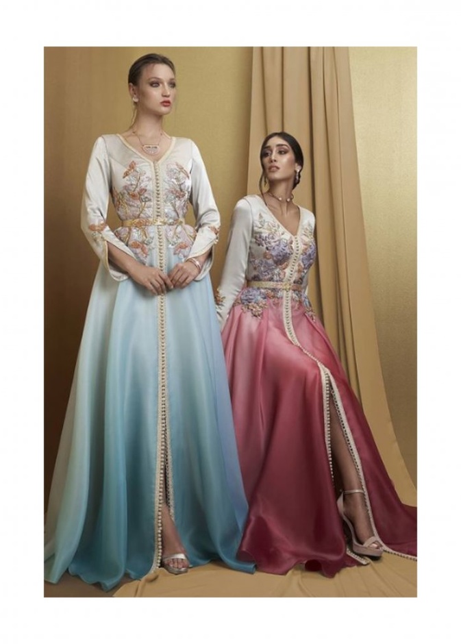 الأبيض العاجي بتصاميم قفاطين فاخرة وراقية من SELMA BEN OMAR