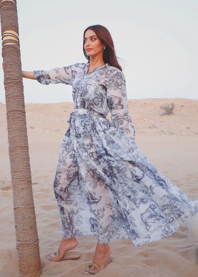 إطلالة كارن وازن في غاية الأناقة بفستان من Dior