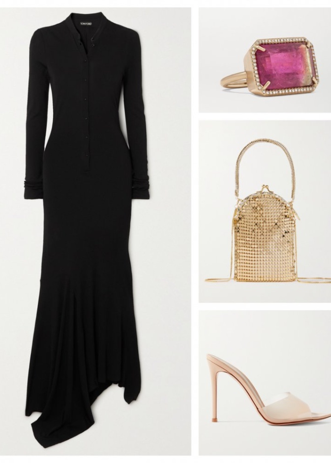 اطلالة كاجوال بلمسات البساطة بالفستان الأسود الطويل