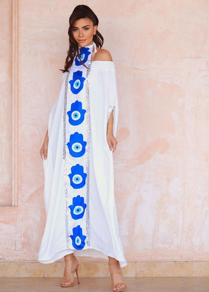 اطلالات انيقة لعيد الفطر بأسلوب قفاطين ديما الاسدي الملونة