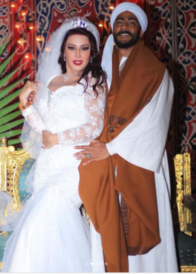 سمية الخشاب بفستان الزفاف