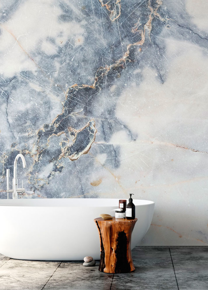  الرخام الفاخر في ديكور حمام عصري