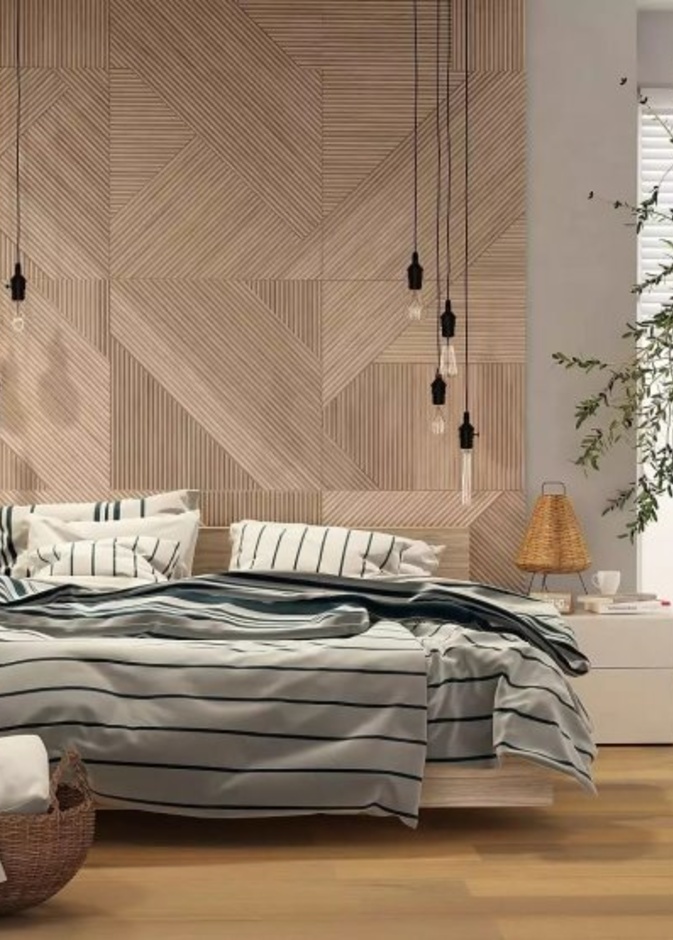  تصميم خشبي لسرير غرفة نوم عصرية