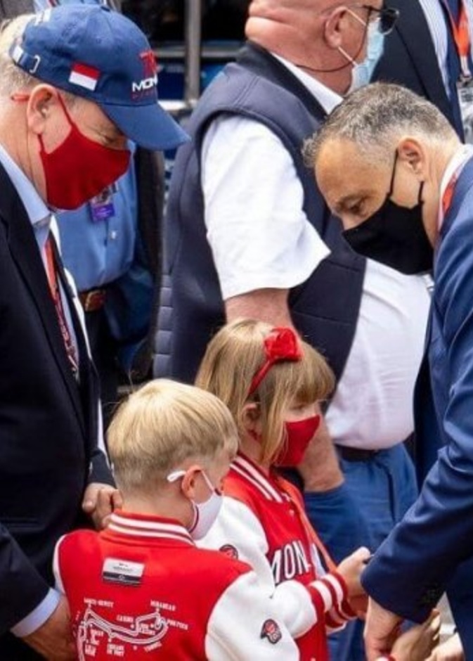  الأمير ألبرت وطفليه التوأم في سباق جائزة موناكو الكبرى