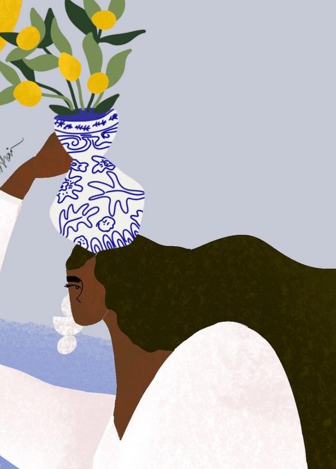 لوحة فنية خاصة من الفنانة السعودية إيثار بالخير