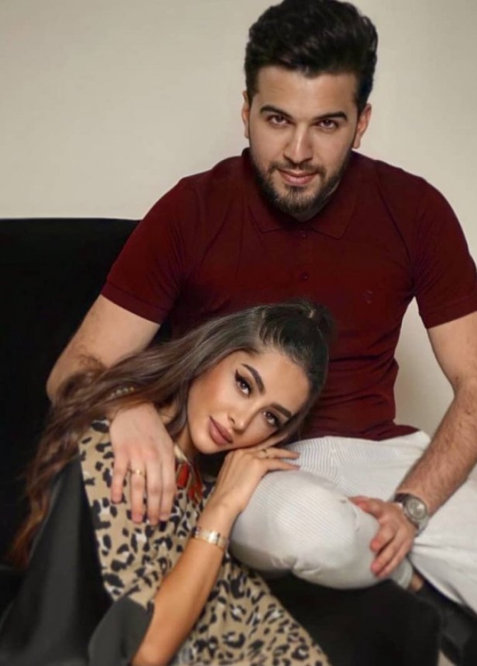  حازم شريف مع خطيبته المذيعة العراقية