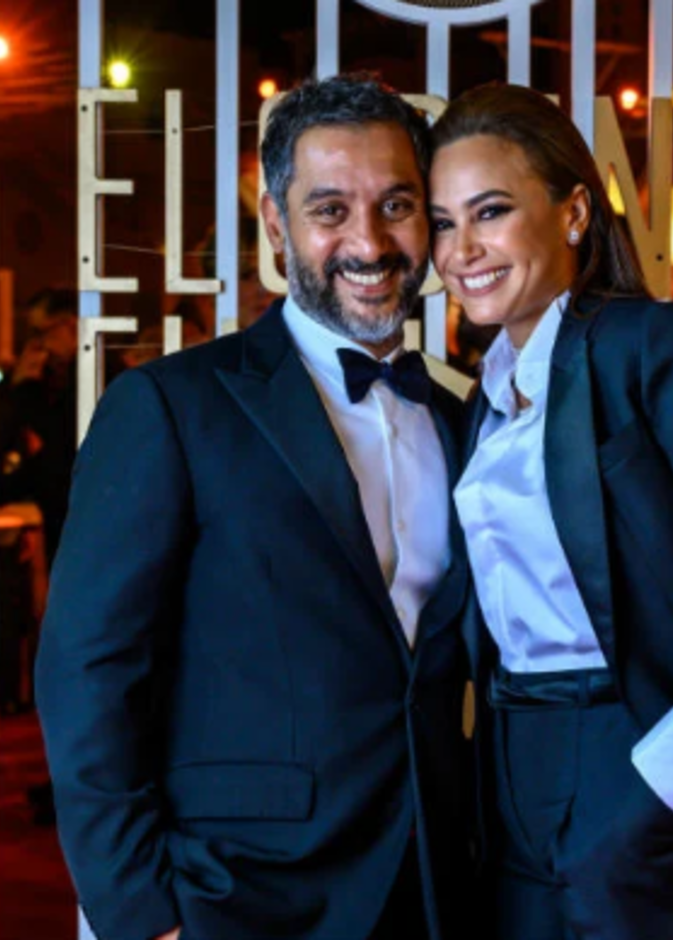  هند صبري مع زوجها