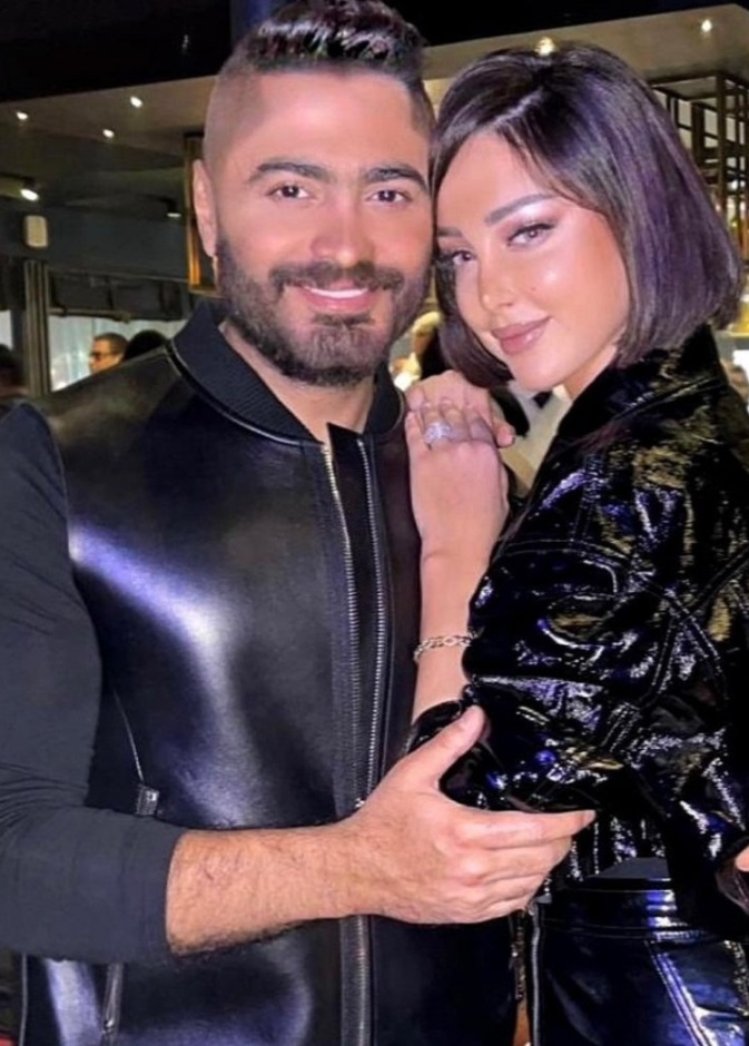  تامر حسني وبسمة بوسيل- انستغرام تامر حسني