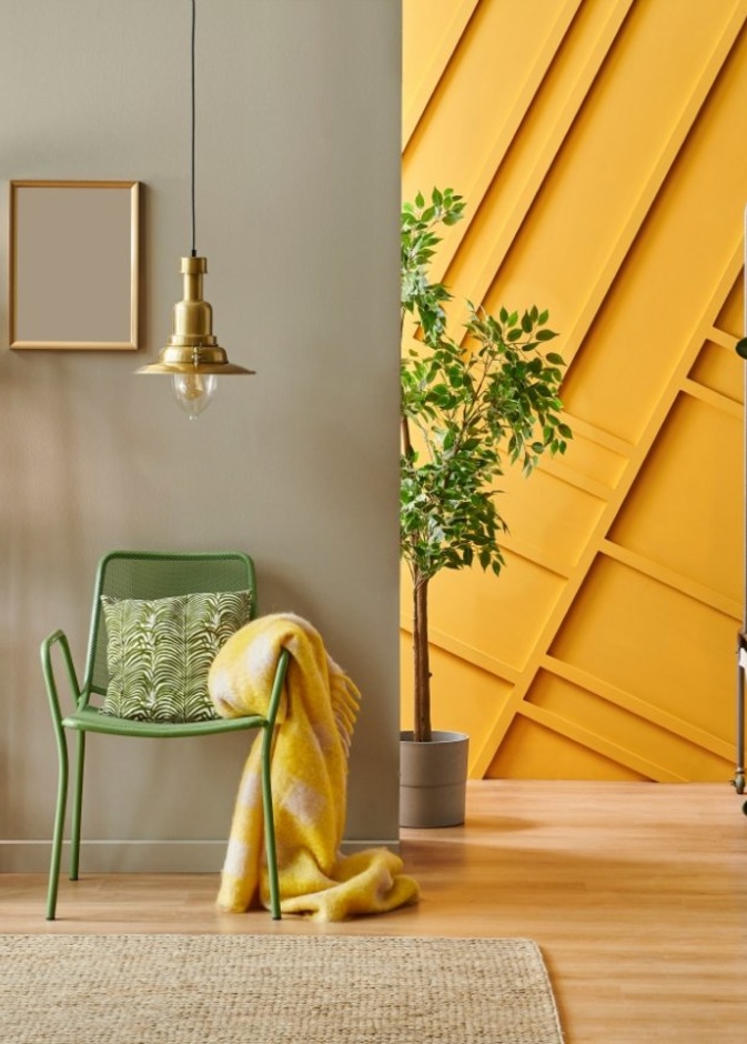 ديكورات حوائط باللون الأصفر