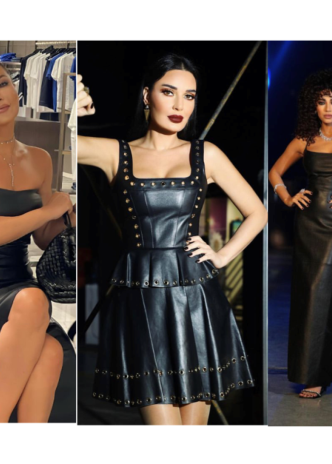 من بين النجمات بدت أجمل بصيحة موديلات فساتين جلد انيقة