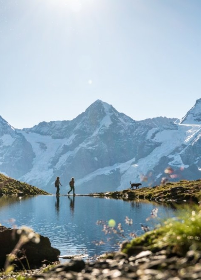 Muerren_Wandern mit Hund Grauseeliجاذبية الطبيعة لا تقاوم في سويسرا